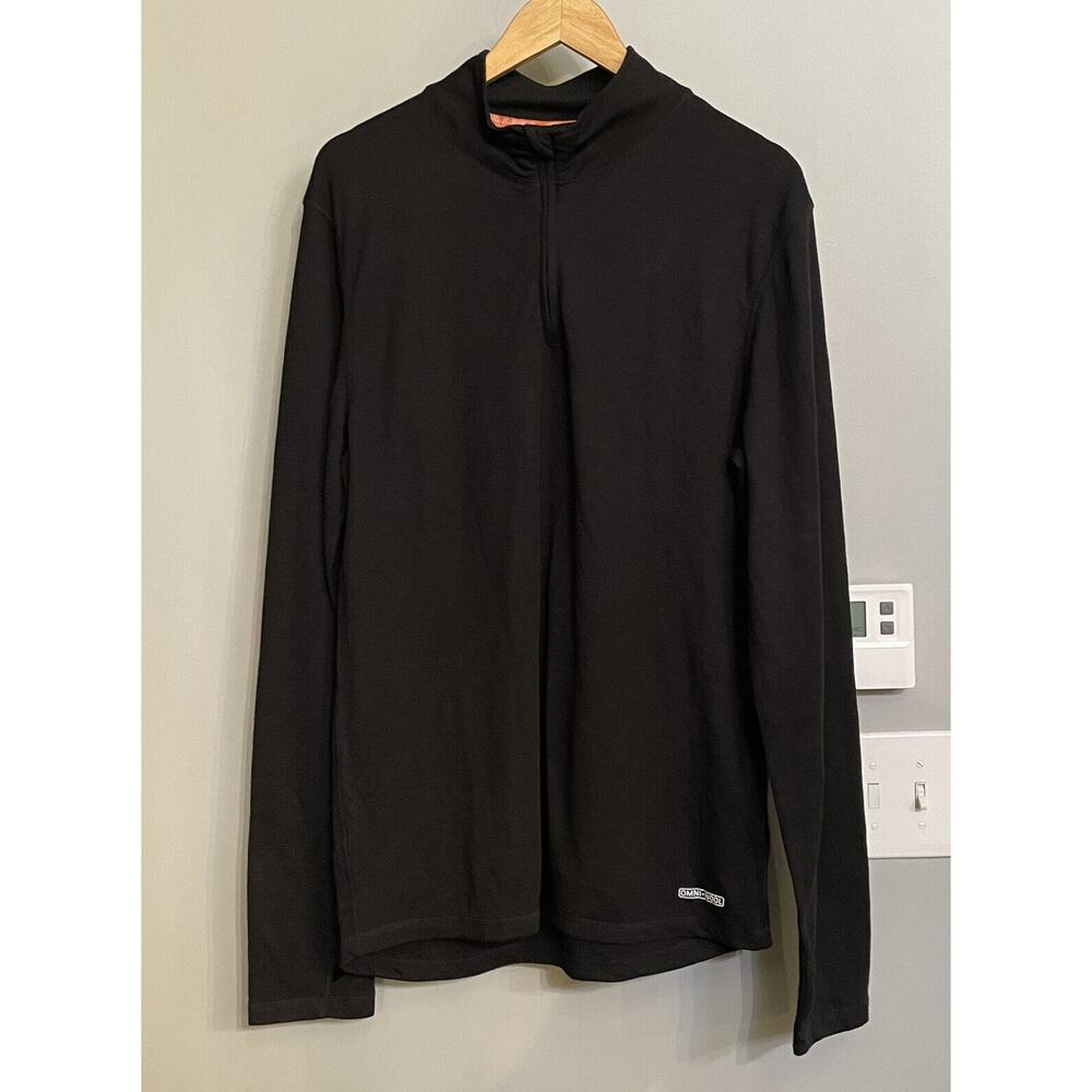 Omni-Wool Shirt 1/4 Zip Mock Neck Pullover Active Base Layer Mens XL EUC‎